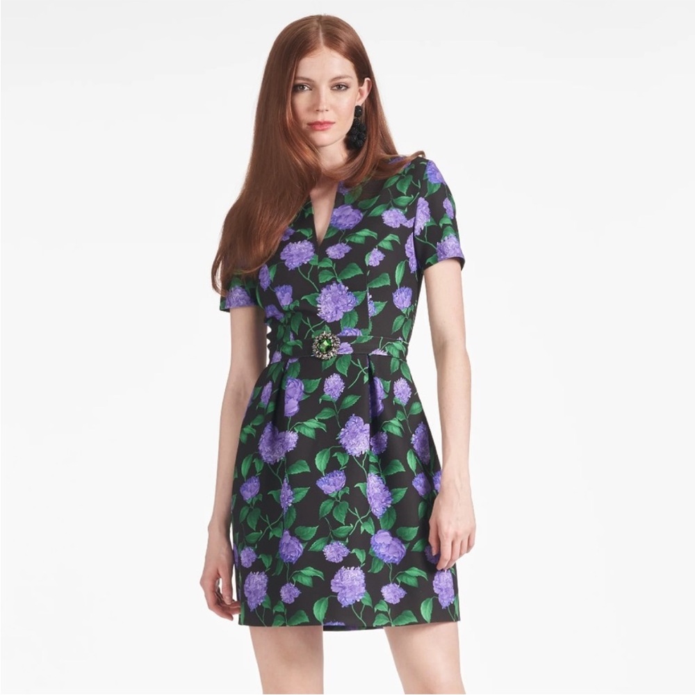 Sachin & Babi Violet Garden Rue Dress with Embellished Belt Size 4